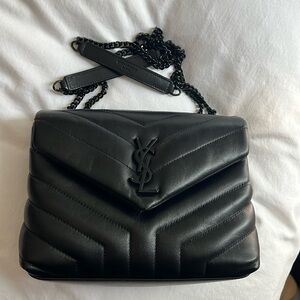 YSL Loulou small black on black leather